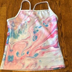 NWT Girl’s Colorful Swirl Swim Top Size Small